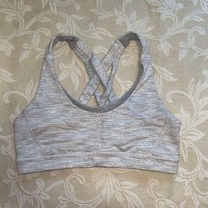 Grey and white Lululemon sports bra Size 6
